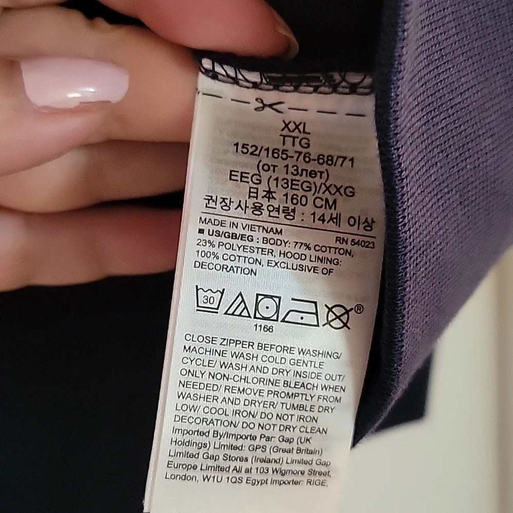 Gap navy smiley world with head phones hooded zipper sweatshirt xxl
